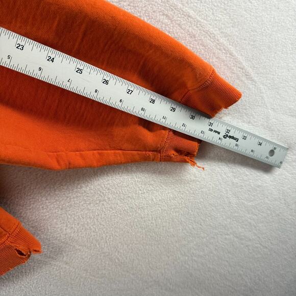 Vintage Illinois Fighting Illini Sweatshirt Men's XL Orange Distressed Boxy y2k - Picture 8 of 13
